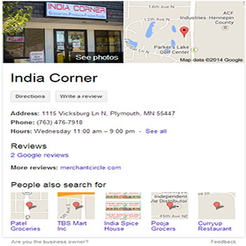 India Corner Google Map image